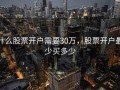 什么股票开户需要30万，股票开户最少买多少