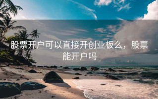 股票开户可以直接开创业板么，股票能开户吗