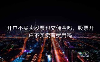 开户不买卖股票也交佣金吗，股票开户不买卖有费用吗