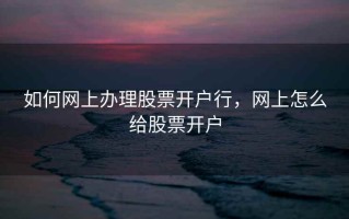 如何网上办理股票开户行，网上怎么给股票开户