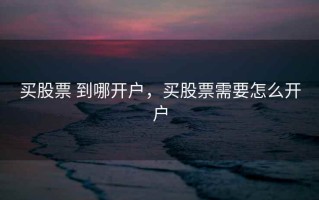 买股票 到哪开户，买股票需要怎么开户