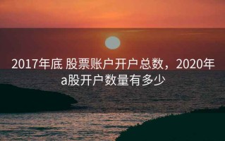 2017年底 股票账户开户总数，2020年a股开户数量有多少