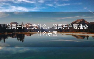股票开户注意什么，股票开户要准备什么东西