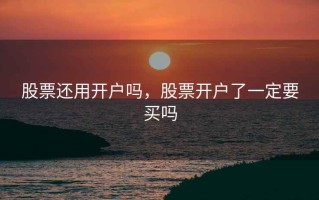 股票还用开户吗，股票开户了一定要买吗