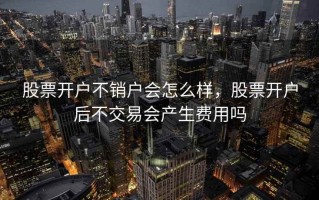 股票开户不销户会怎么样，股票开户后不交易会产生费用吗