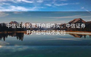 中信证券股票开户后咋买，中信证券开户后可以不买吗