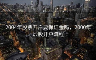 2004年股票开户要保证金吗，2000年炒股开户流程