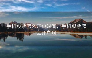 手机股票怎么开户时间，手机股票怎么开户啊