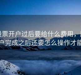 买股票开户过后要给什么费用，股票开户完成之后还要怎么操作才能买