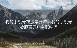 我的手机号被股票开户，我的手机号被股票开户有影响吗