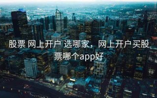 股票 网上开户 选哪家，网上开户买股票哪个app好