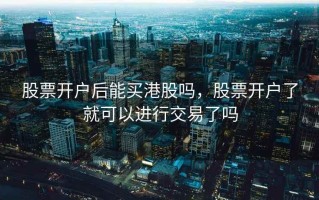 股票开户后能买港股吗，股票开户了就可以进行交易了吗