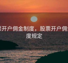 股票开户佣金制度，股票开户佣金制度规定