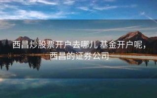 西昌炒股票开户去哪儿 基金开户呢，西昌的证券公司