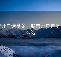 股票开户选基金，股票开户选基金怎么选