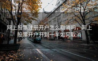 网上股票注册开户怎么取消吗，网上股票开户开到一半如何取消