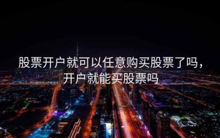 股票开户就可以任意购买股票了吗，开户就能买股票吗