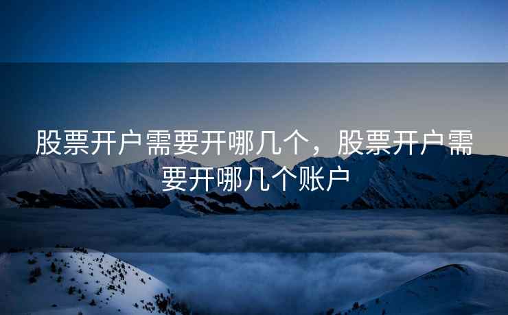 股票开户需要开哪几个，股票开户需要开哪几个账户