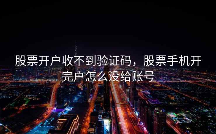 股票开户收不到验证码，股票手机开完户怎么没给账号