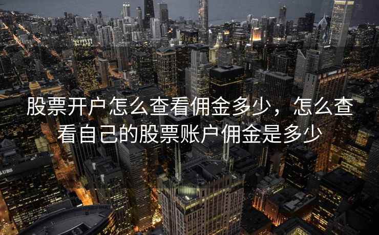 股票开户怎么查看佣金多少，怎么查看自己的股票账户佣金是多少