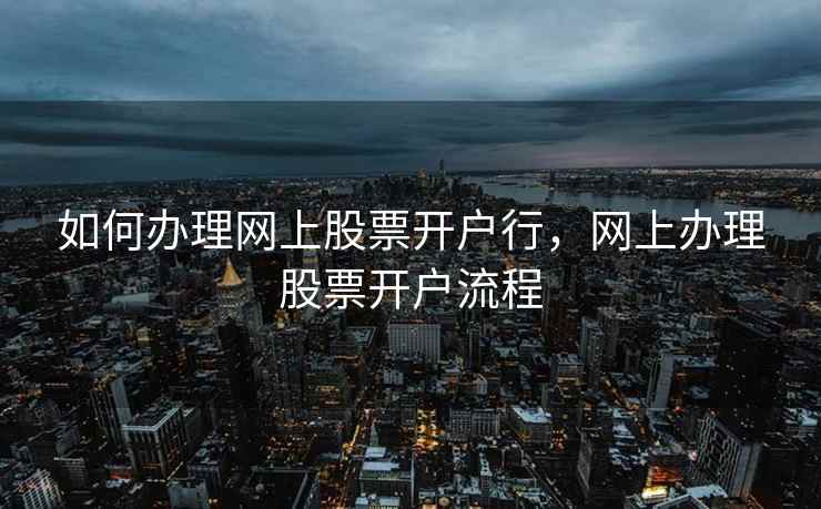 如何办理网上股票开户行，网上办理股票开户流程