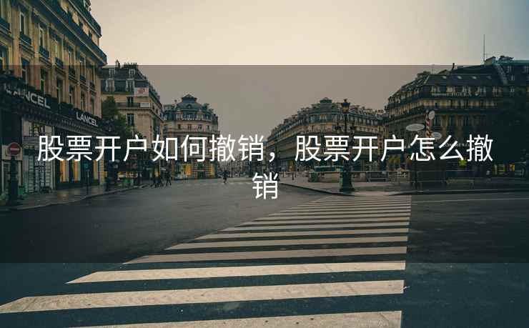 股票开户如何撤销，股票开户怎么撤销